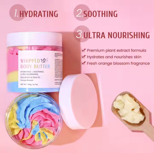 Vegansk pisket kroppssmør med økologisk sheasmør 200 ml